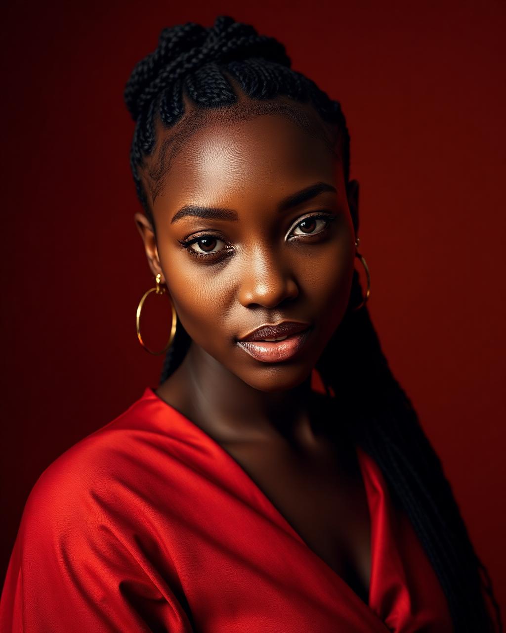 Aisha Njeri, female editorial and beauty talent from Nairobi, studio rendered cover portrait.