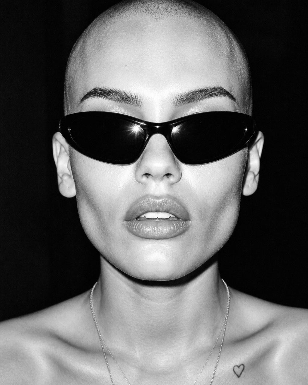 Isolde Marchetti, female editorial and eyewear talent from Milano, studio rendered cover portrait.