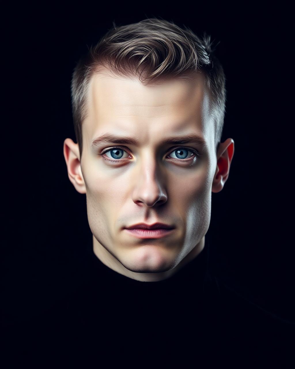 Jonas Weber, male menswear and portrait talent from Berlin, studio rendered cover portrait.