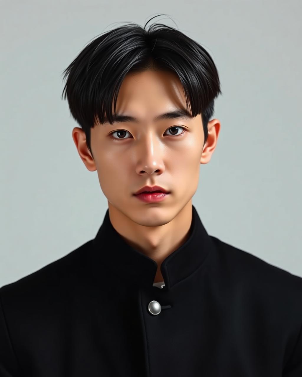 Kenji Arata, male menswear and editorial talent from Tokyo, studio rendered cover portrait.