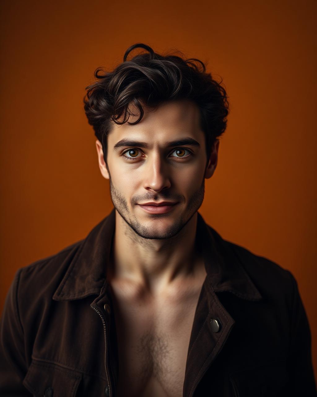 Luca Ricci, male campaign and portrait talent from Milano, studio rendered cover portrait.