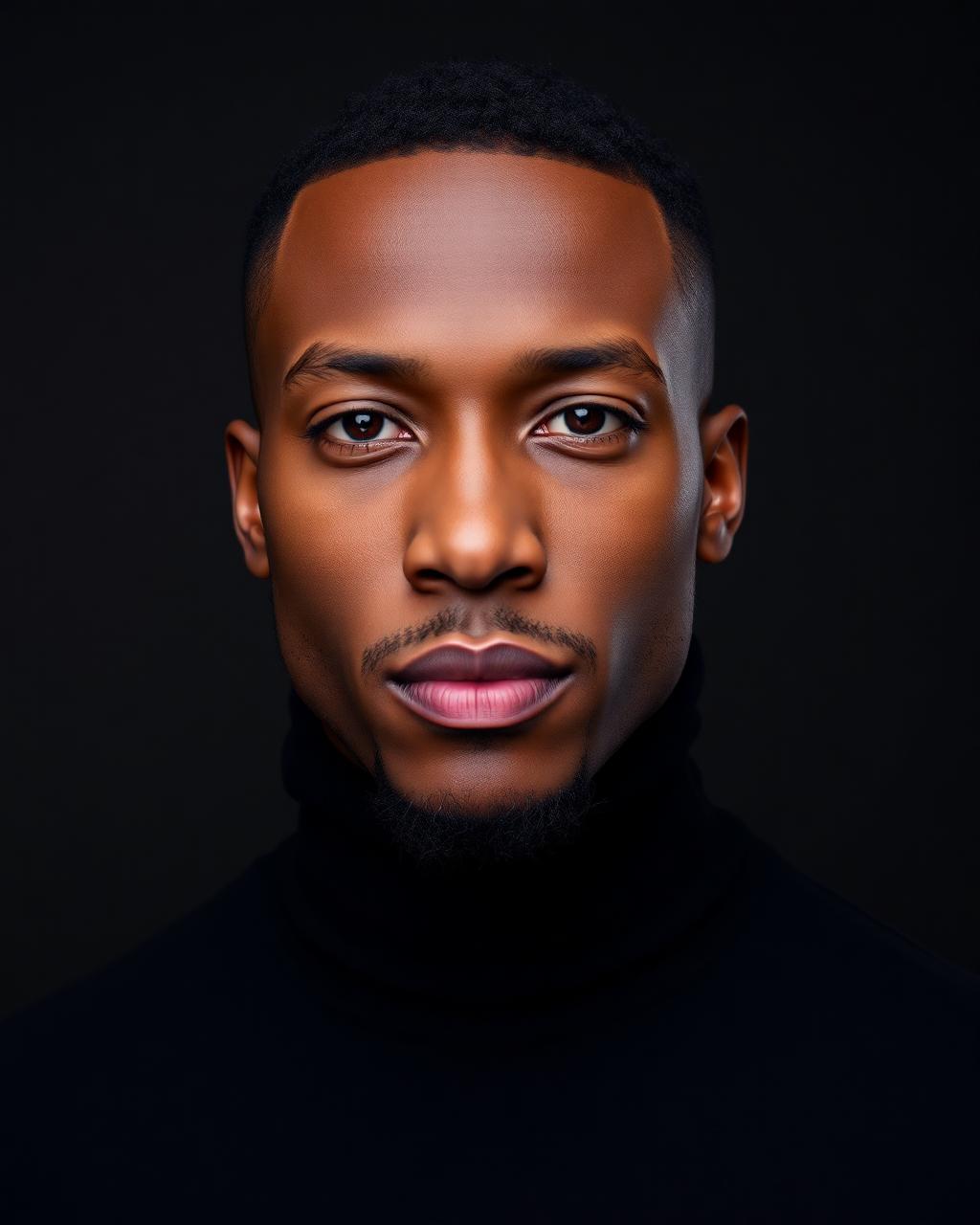 Malik Johnson, male menswear and campaign talent from Chicago, studio rendered cover portrait.