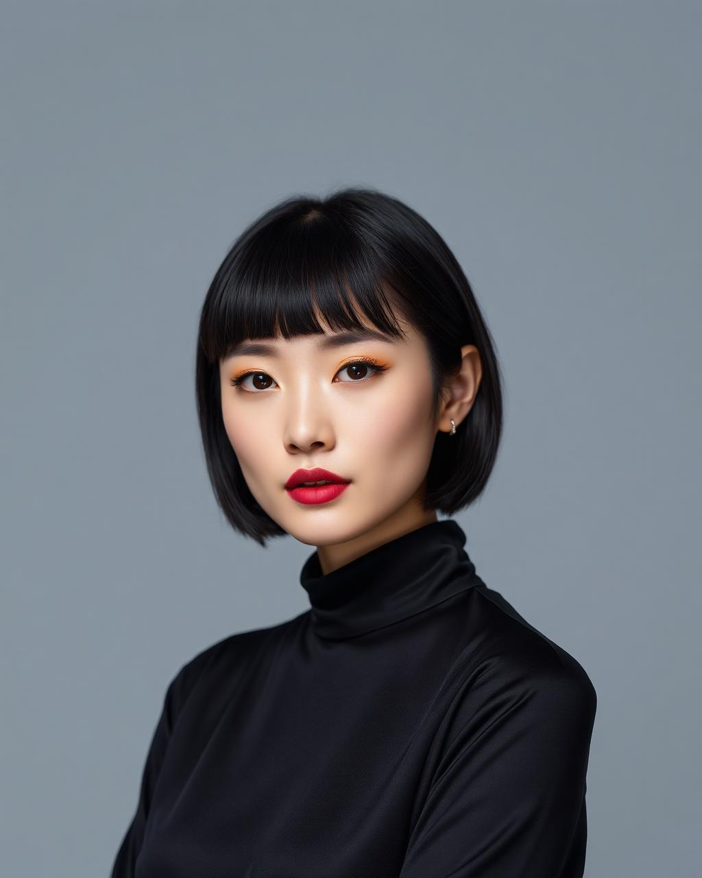 Mira Chen, female beauty and cover talent from Shanghai, studio rendered cover portrait.