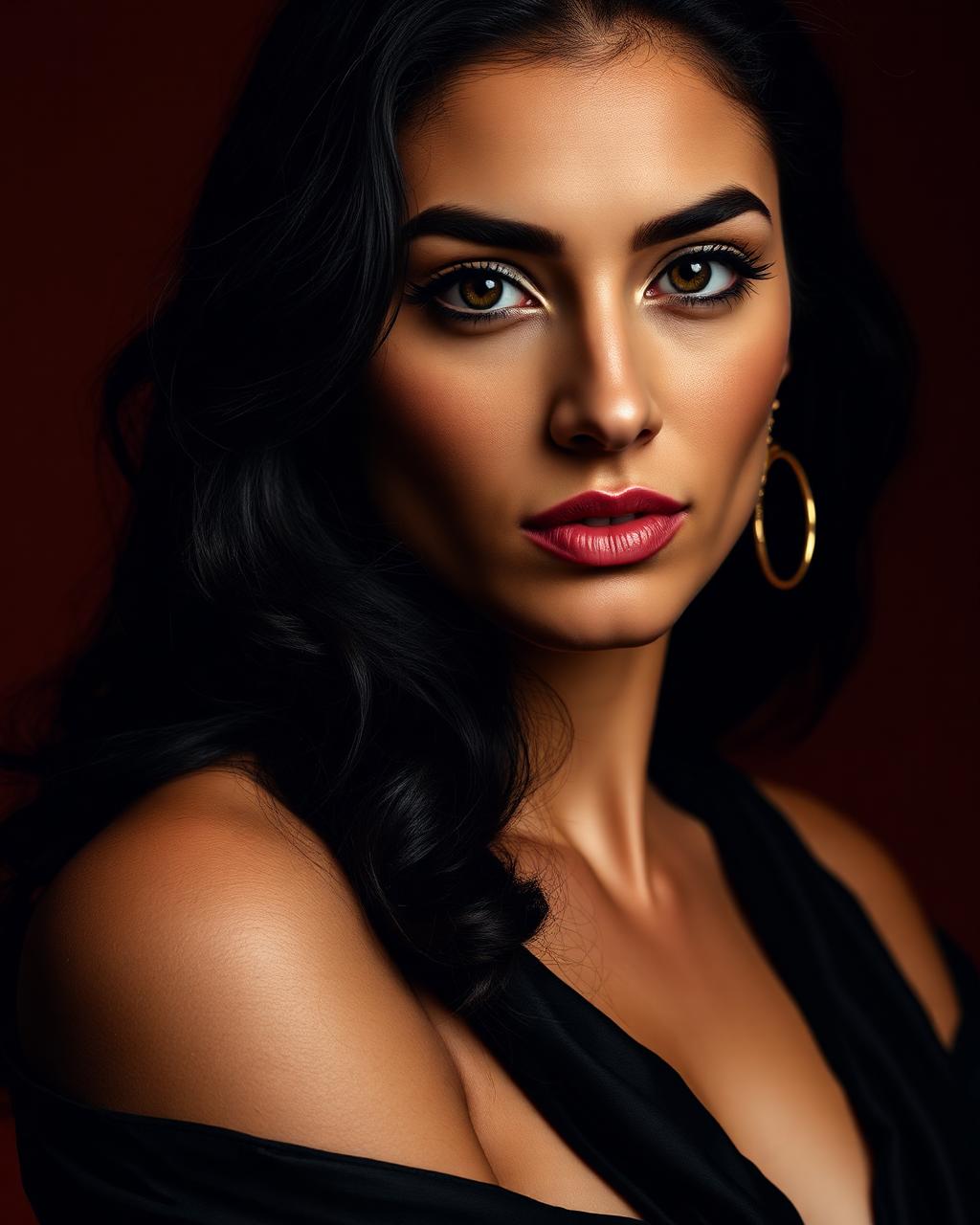 Nour Farouk, female editorial and cover talent from Cairo, studio rendered cover portrait.