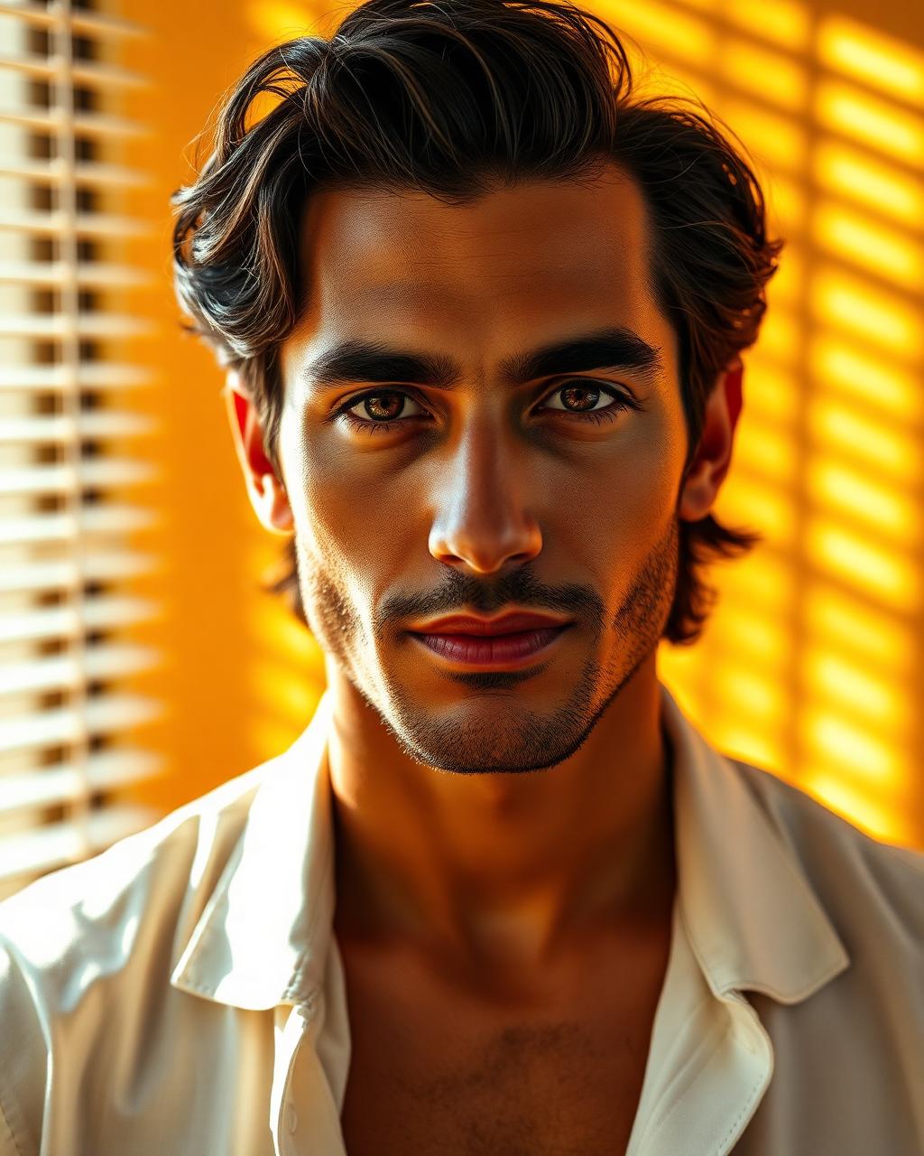 Rafael Duarte, male campaign and portrait talent from São Paulo, studio rendered cover portrait.