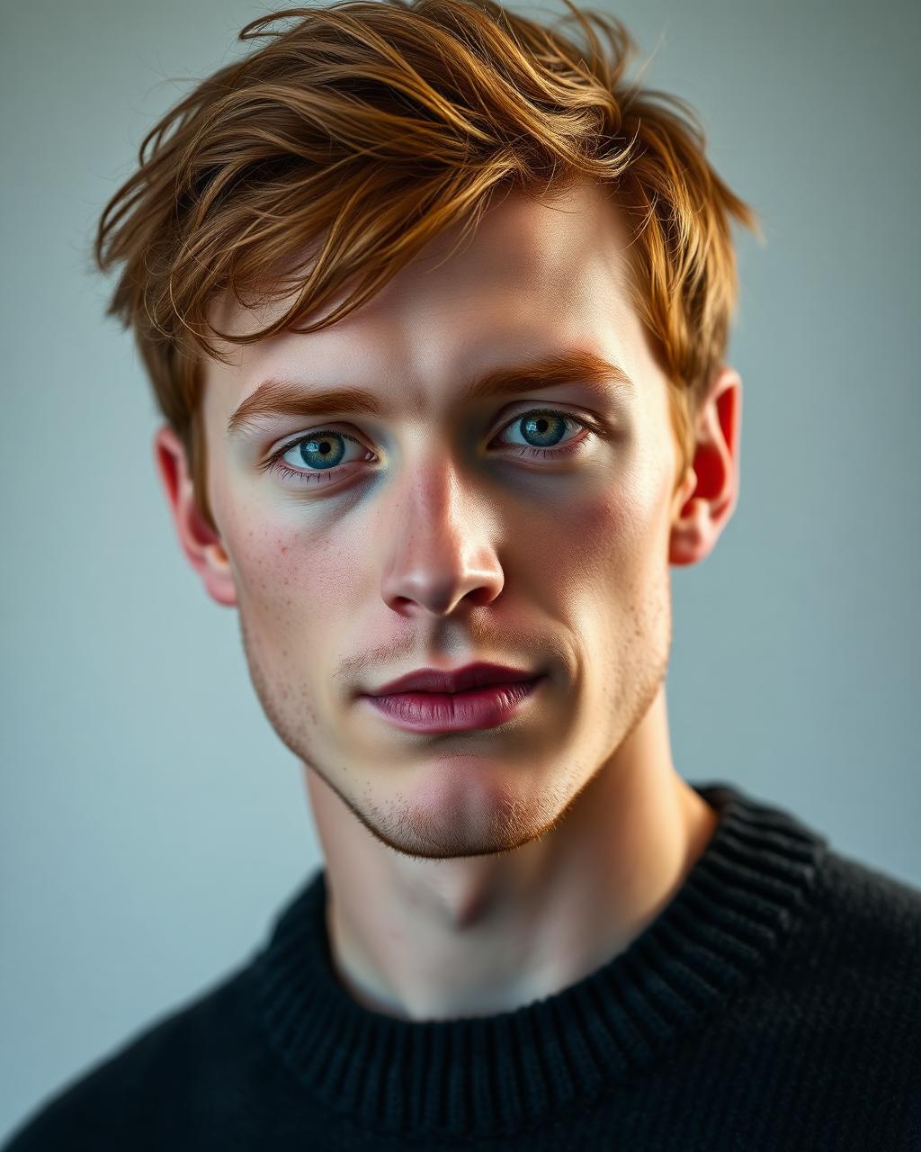 Ronan Callahan, male portrait and editorial talent from Dublin, studio rendered cover portrait.