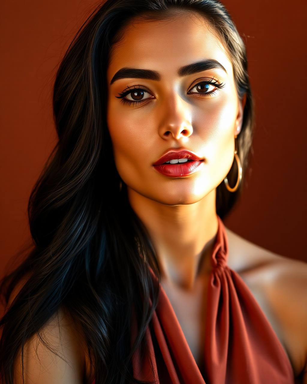 Sofía Reyes, female beauty and editorial talent from Ciudad de México, studio rendered cover portrait.